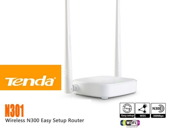 Phát Wireless Tenda N301 300Mbps 2 anten chính hãng